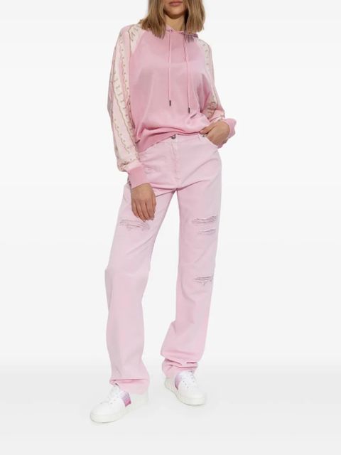 Versace chain-print wool hoodie - Pink