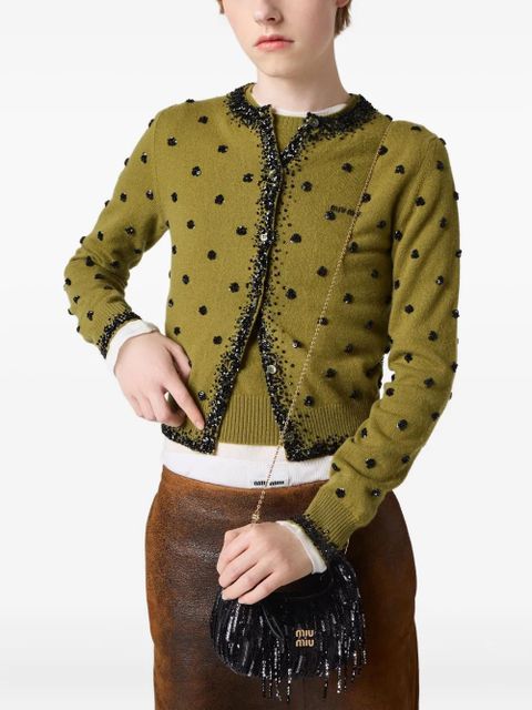 Miu Miu mini Wander sequin-embellishment tote bag - Black