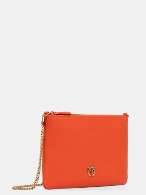 Pinko torebka skórzana kolor pomarańczowy 100455 A0F1