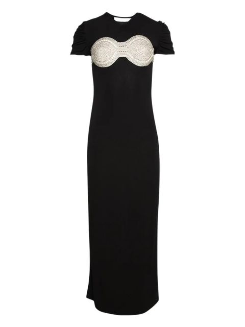 Christopher Esber crochet crystal tee dress - Black