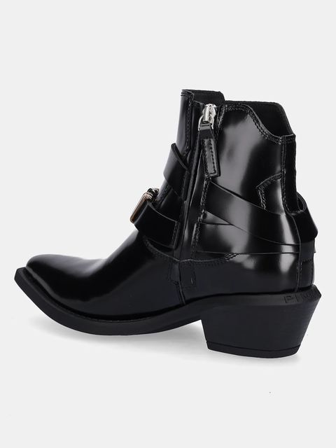 Pinko botki skórzane Tex 13 damskie kolor czarny na słupku SD0343P114Z99