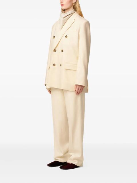 AMI Paris Loose double-breasted wool jacket - Neutrals
