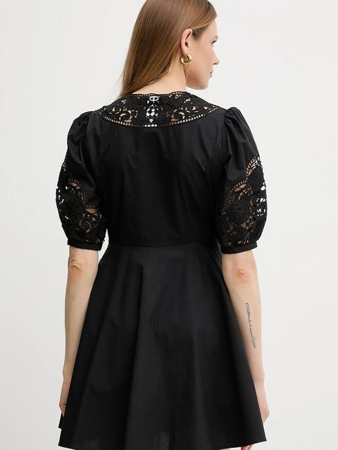 Twinset sukienka bawełniana kolor czarny mini rozkloszowana 251TT2334