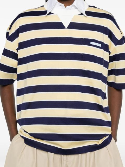 Prada striped chest pocket T-shirt - Neutrals
