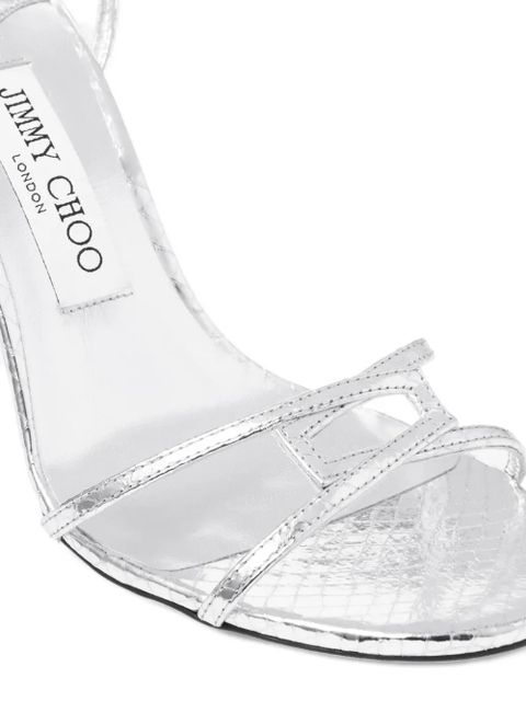Jimmy Choo 100mm Leo ankle-strap open-toe sandals - Silver
