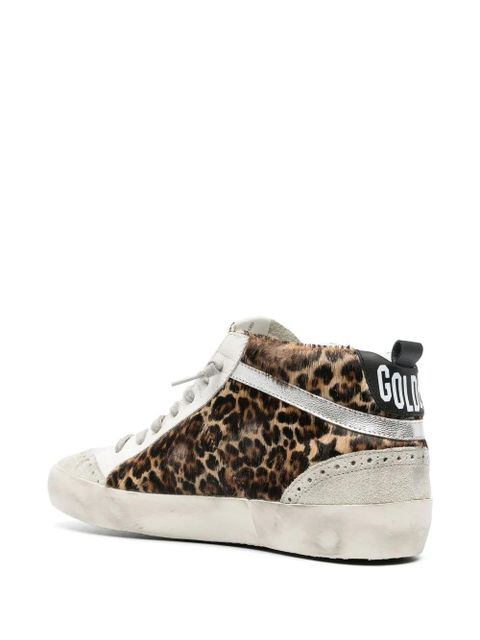 Golden Goose Mid Star leopard print sneakers - Grey