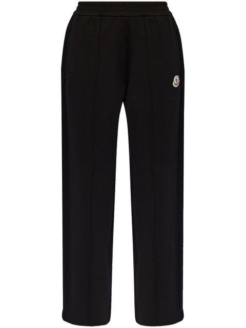 Moncler logo-patch virgin wool track pants - Black - zdjęcie produktu nr 1