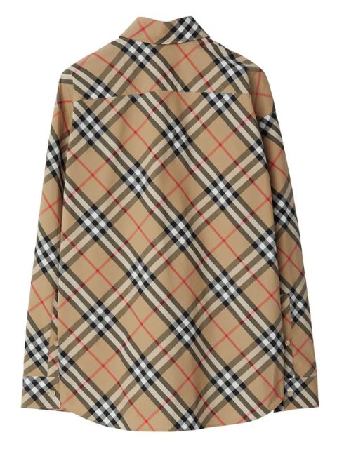 Burberry check-pattern cotton shirt - Brown