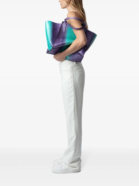 Zadig&Voltaire Le Borderline embossed leather tote bag - Purple - zdjęcie produktu nr 2