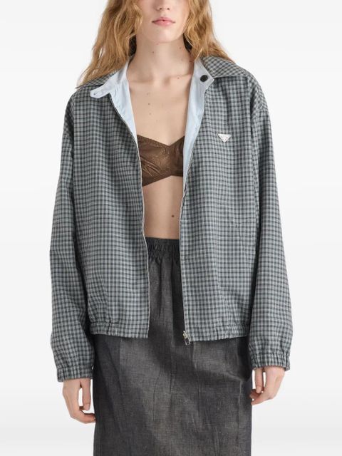 Prada checked poplin jacket - Grey