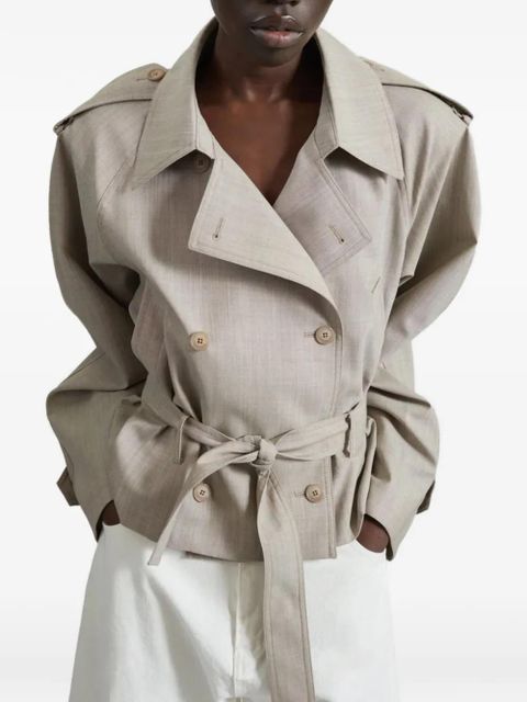 The Frankie Shop double-breasted belted jacket - Neutrals