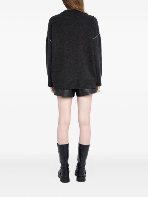 Zadig&Voltaire Arpa heart-embroidery cardigan - Grey - zdjęcie produktu nr 2