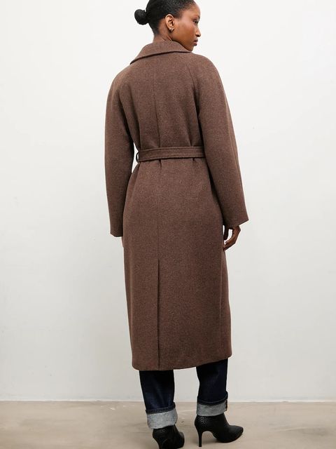 Answear.LAB płaszcz wełniany kolor brązowy przejściowy dwurzędowy - zdjęcie produktu nr 2