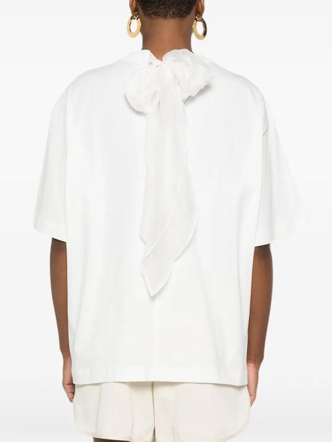 Eleh tie-detail T-shirt - White