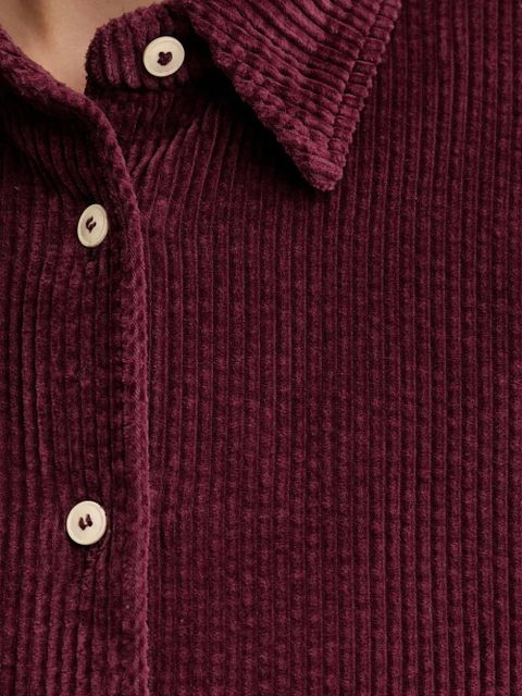 American Vintage Padow corduroy cropped shirt - Purple