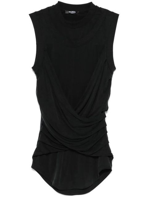 Balmain double-collar top - Black - zdjęcie produktu nr 1