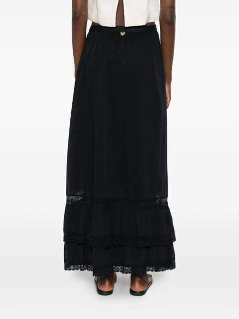 TWINSET lace-trim maxi skirt - Black