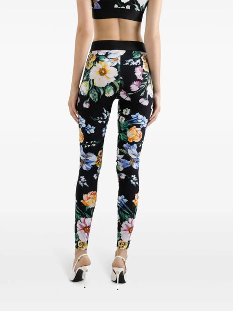 Dolce & Gabbana floral-print leggings - Black