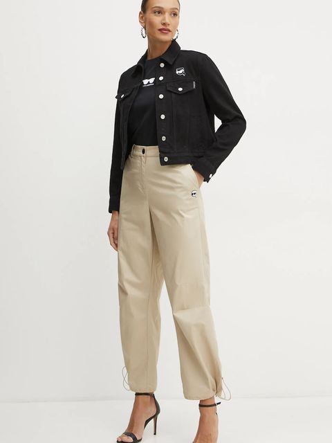 Karl Lagerfeld t-shirt bawełniany damski kolor czarny A1W17021