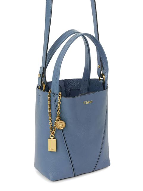 Chloé small Spin leather tote bag - Blue