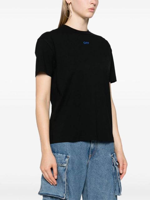 Off-White Arrows-embroidered cotton T-shirt - Black