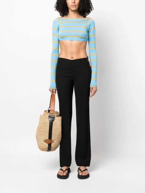 PUCCI stripe-jacquard wool cropped top - Blue - zdjęcie produktu nr 2