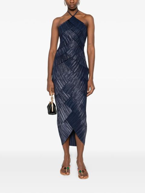 Cult Gaia Patrizia halter-neck pleated midi dress - Blue - zdjęcie produktu nr 2