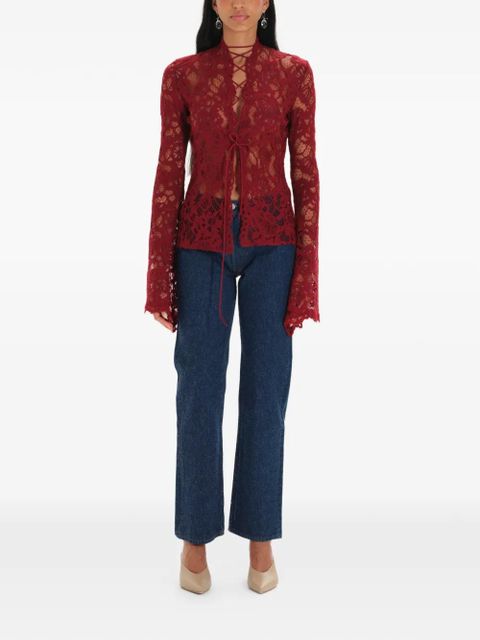 MANURÍ floral lace blouse - Red - zdjęcie produktu nr 2