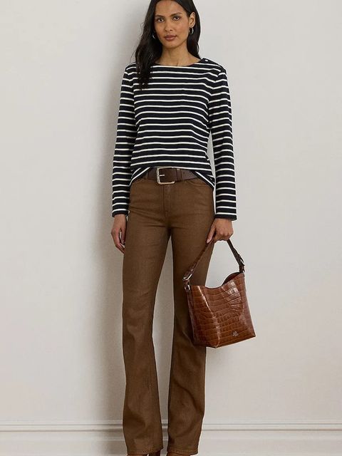 Lauren Ralph Lauren longsleeve bawełniany damskie kolor granatowy 200980155