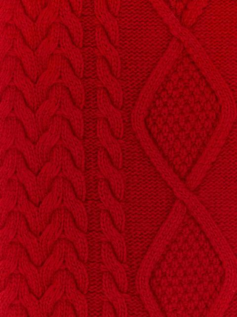 Miu Miu whipstitched cable-knit scarf - Red