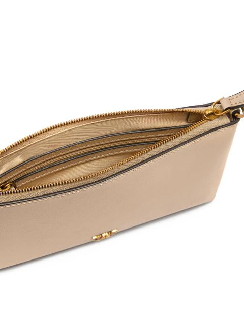 PINKO Love Birds logo clutch bag - Neutrals