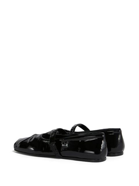 Marni patent-finish ballerina shoes - Black