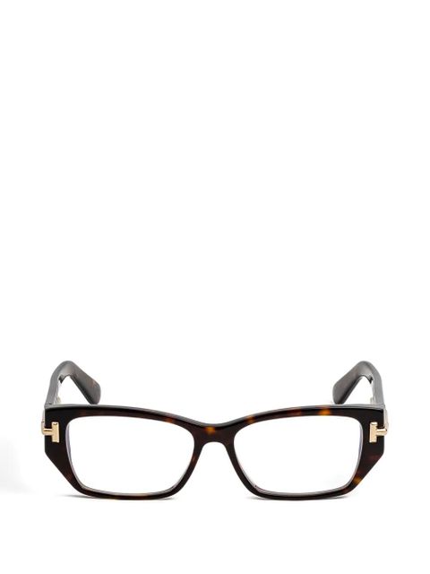 TOM FORD Eyewear geometric frame glasses - Brown - zdjęcie produktu nr 1
