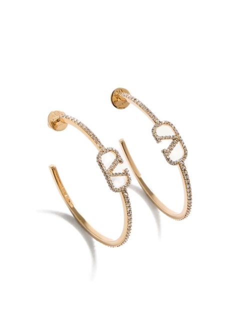 Valentino Garavani VLogo Signature crystal hoop earrings - Gold