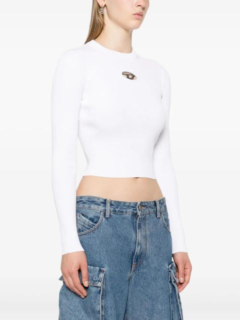 Diesel Oval D-plaque fine-ribbed top - White - zdjęcie produktu nr 2
