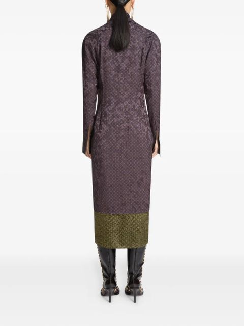 DRIES VAN NOTEN layered patterned midi dress