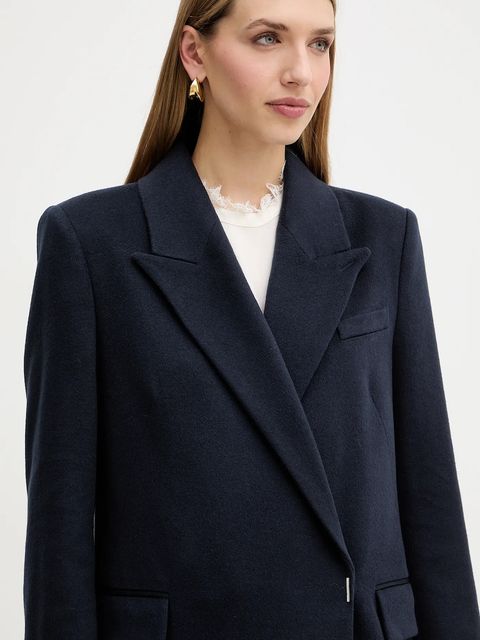 BOSS płaszcz kaszmirowy kolor granatowy 50548726