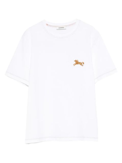SANDRO horse-embroidery T-shirt - White - zdjęcie produktu nr 1