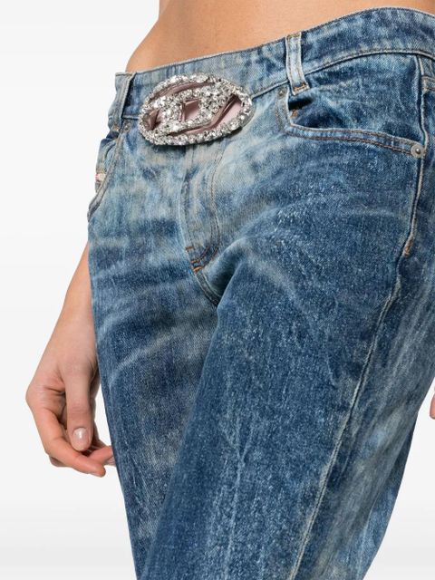 Diesel gem-logo buckle flared jeans - Blue