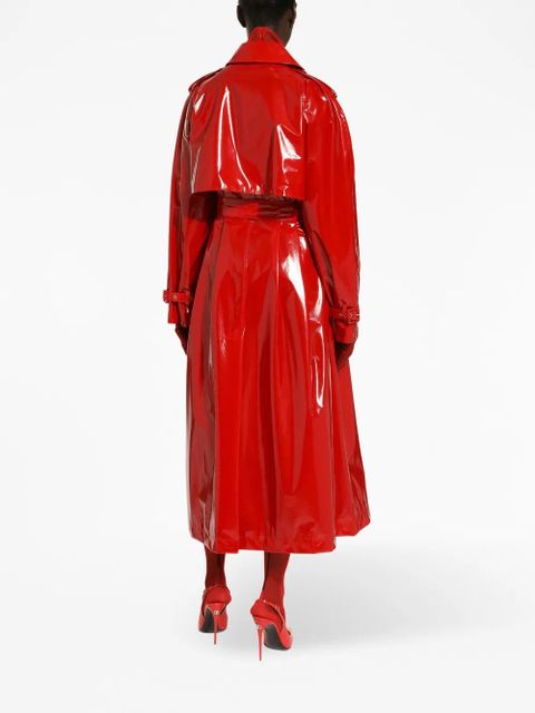 Dolce & Gabbana storm-flap patent trench coat - Red