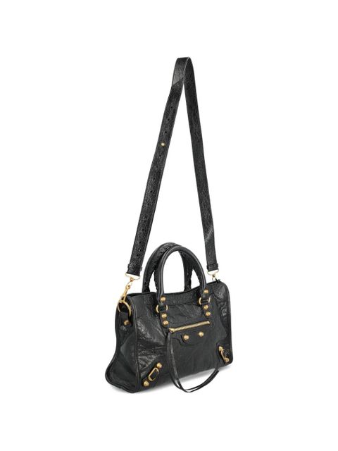 Balenciaga small Le City stud textured tote bag - Black