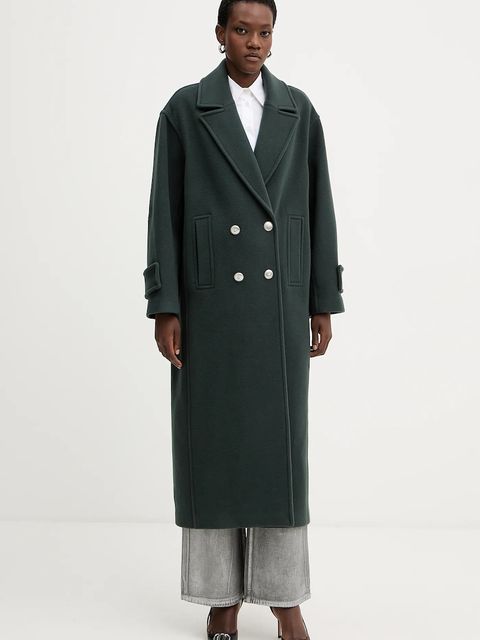 Pinko płaszcz z dodatkiem wełny kolor zielony 105770 A2SM