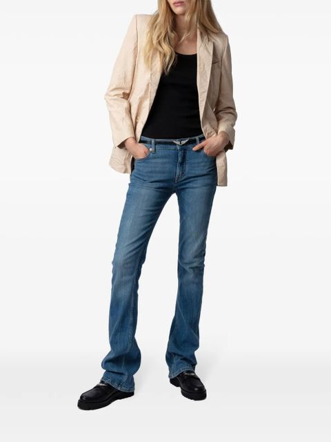 Zadig&Voltaire peak-lapel leather blazer - Neutrals