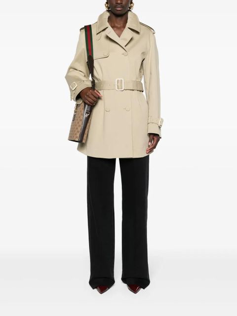 Gucci double-breasted belted trench coat - Neutrals