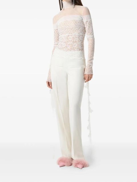 Blumarine lace-detail trousers - White