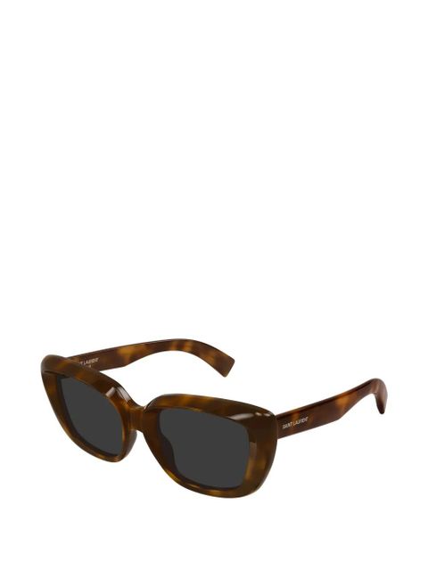 Saint Laurent Eyewear rectangle-frame tortoiseshell sunglasses - Brown - zdjęcie produktu nr 2