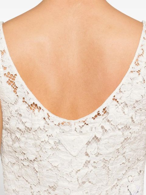 Prada floral-lace A-line dress - White