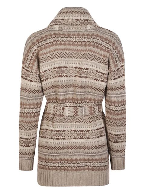 Lauren Ralph Lauren patterned belted cardigan - Neutrals - zdjęcie produktu nr 2