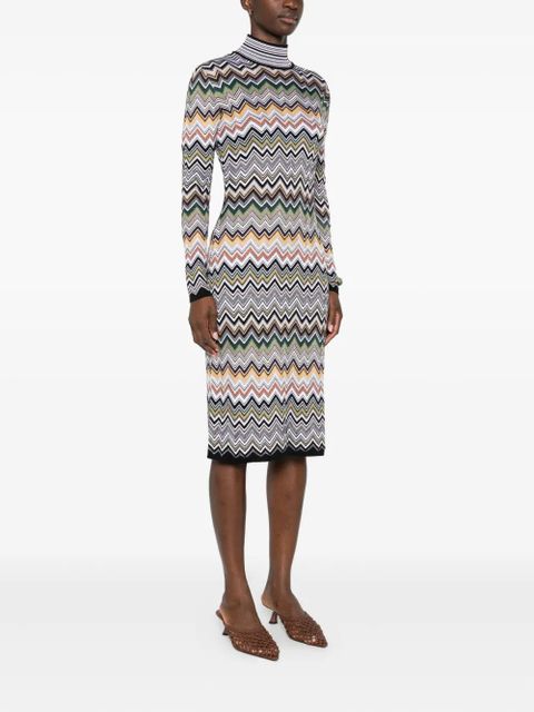 Missoni zig-zag high-neck midi dress - Brown - zdjęcie produktu nr 2
