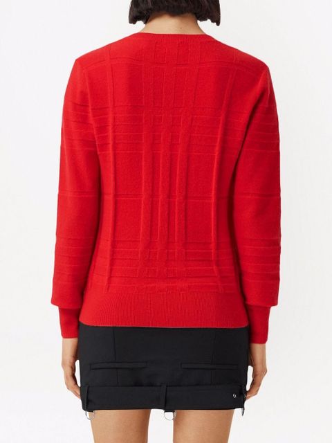 Burberry check knitted cashmere jumper - Red
